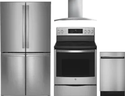 4 Piece Package Includes Refrigerator, Range, Hood And Dishwasher